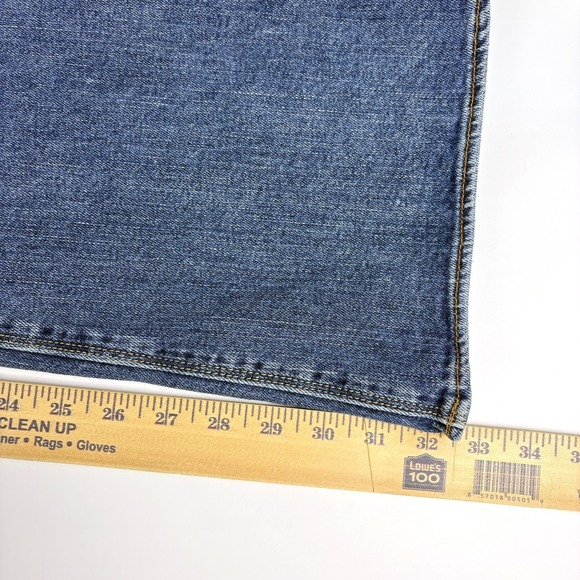 American Eagle Artist Jeans Sz 10 Long Blue Wide Leg Flare Low Rise Stretch Sk8 - Picture 9 of 16